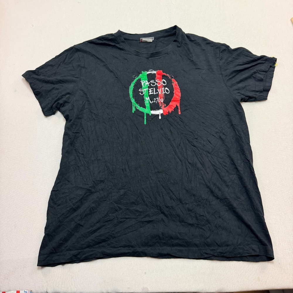 Clique Passo Stelvio T-Shirt Mens Extra Large Black Excellent Graphic Italian